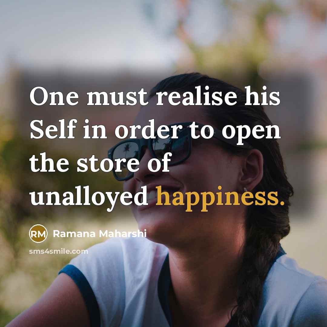 “One must realise his Self in order to open the…” quote by Ramana Maharshi
