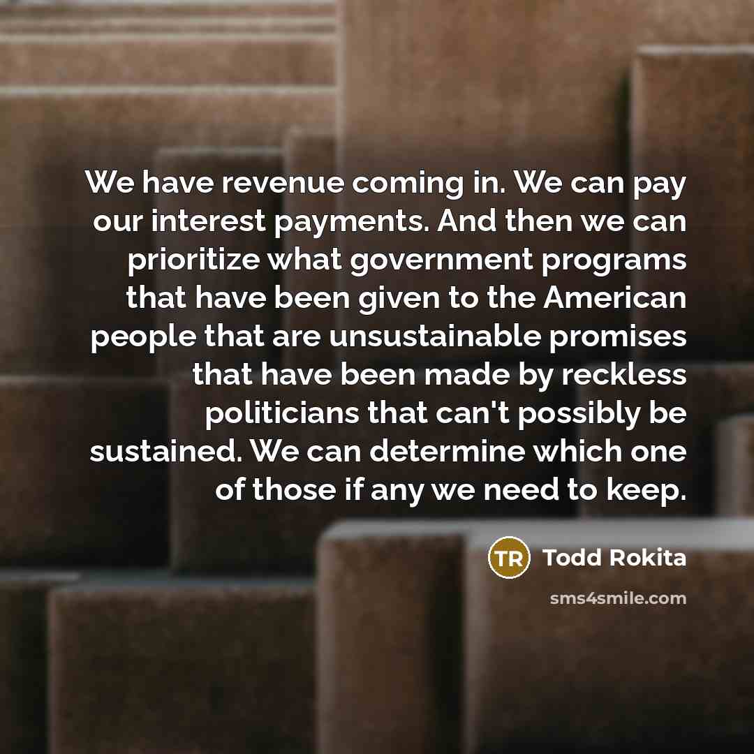 “We have revenue coming in. We can pay our interest…” quote by Todd Rokita