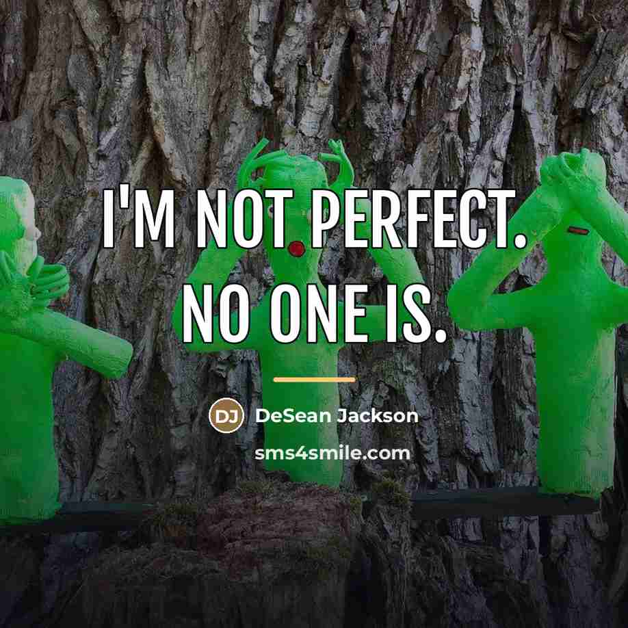 “I'm not perfect. No one is.…” quote by DeSean Jackson