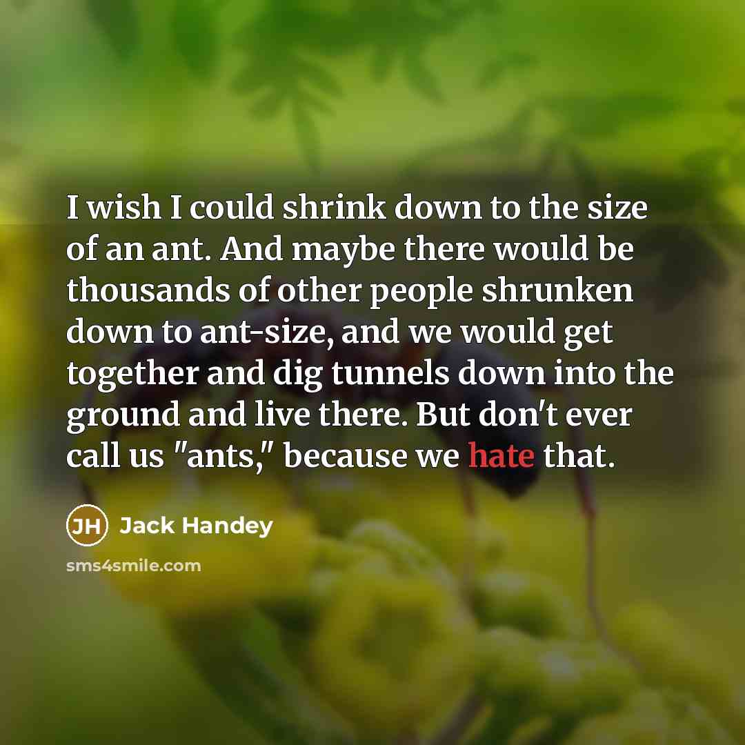 “I wish I could shrink down to the size of…” quote by Jack Handey