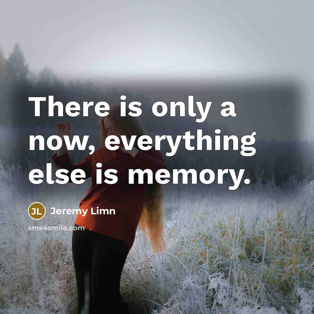 “There is only a now, everything else is memory.…” quote by Jeremy Limn