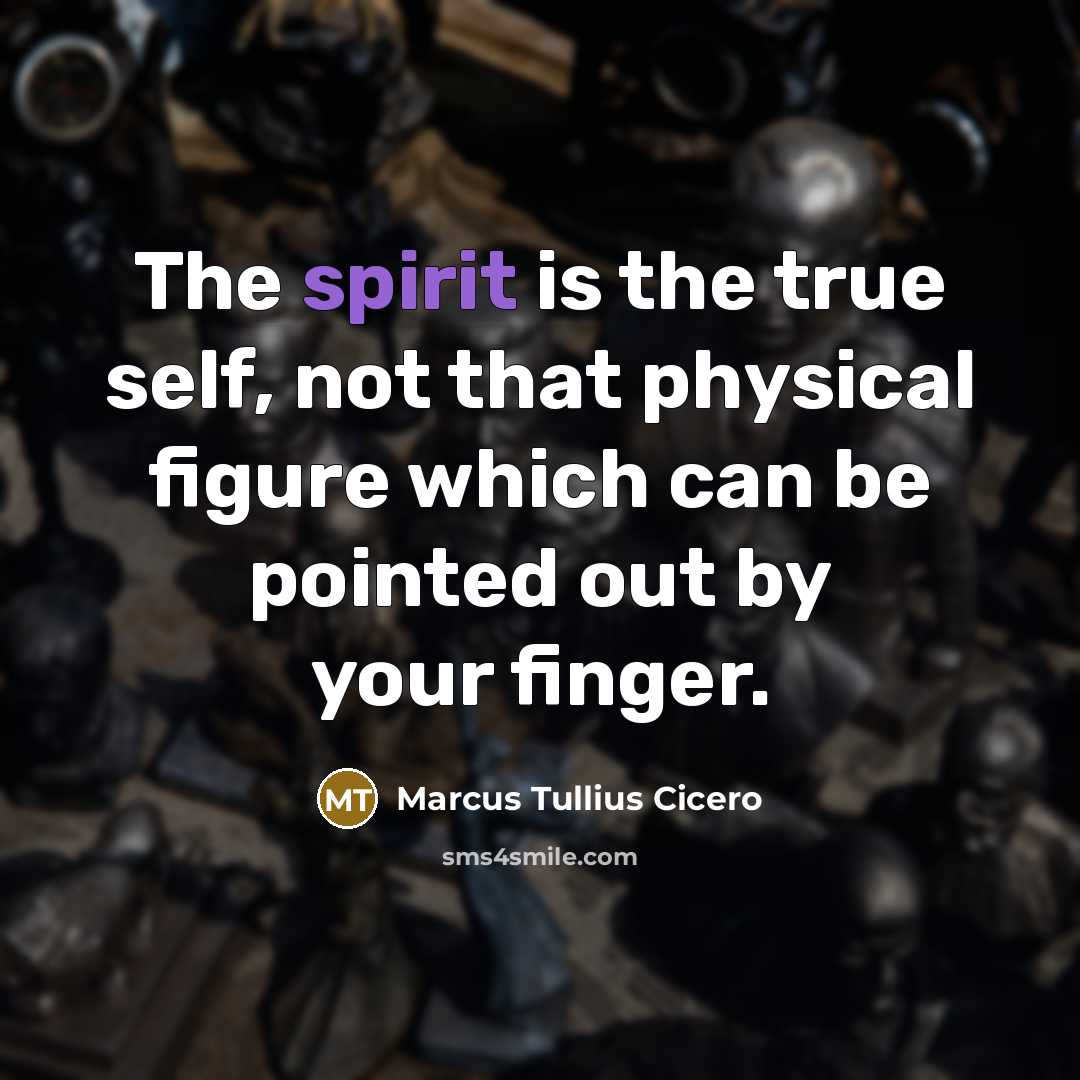 “The spirit is the true self, not that physical figure…” quote by Marcus Tullius Cicero