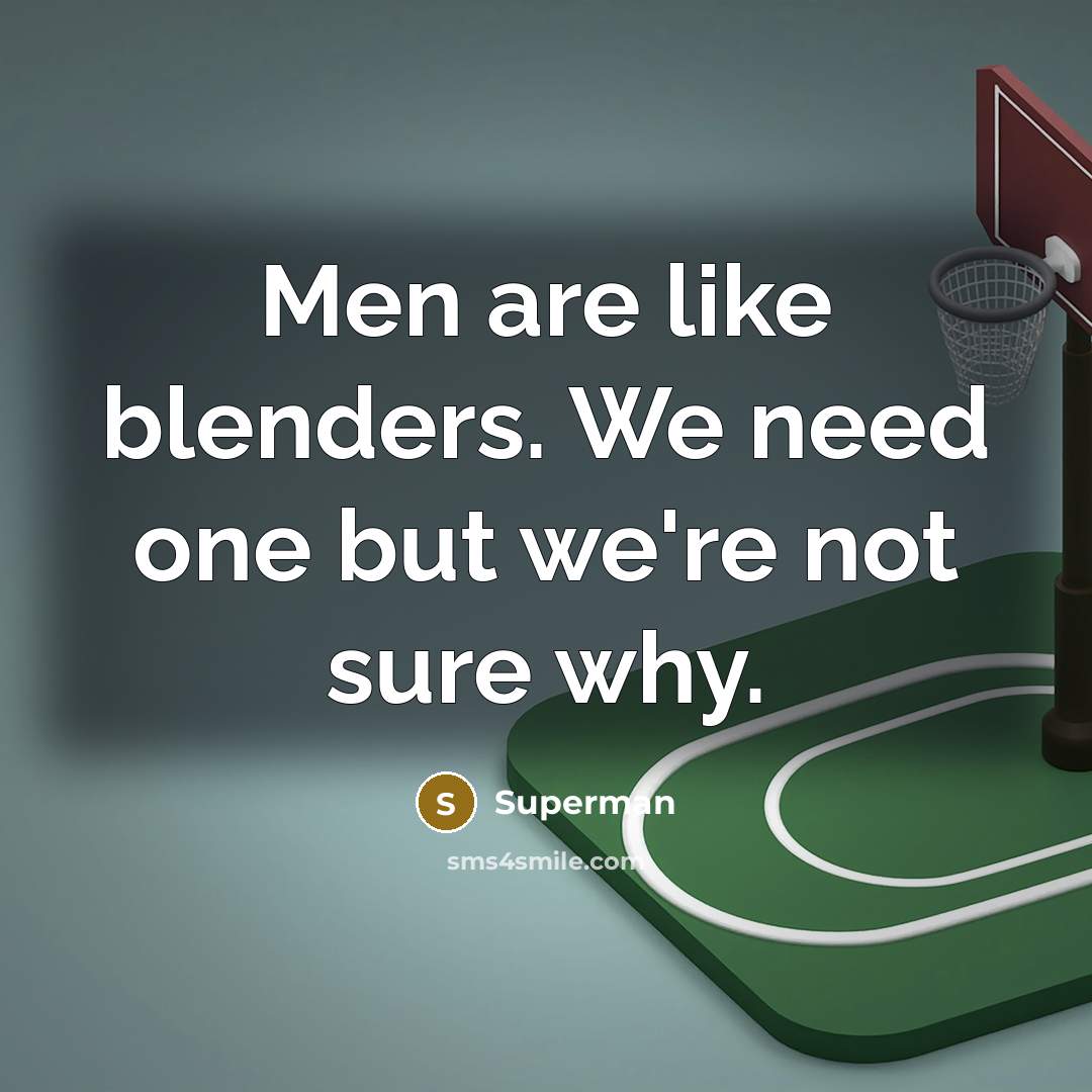 “Men are like blenders. We need one but we're not…” quote by Superman