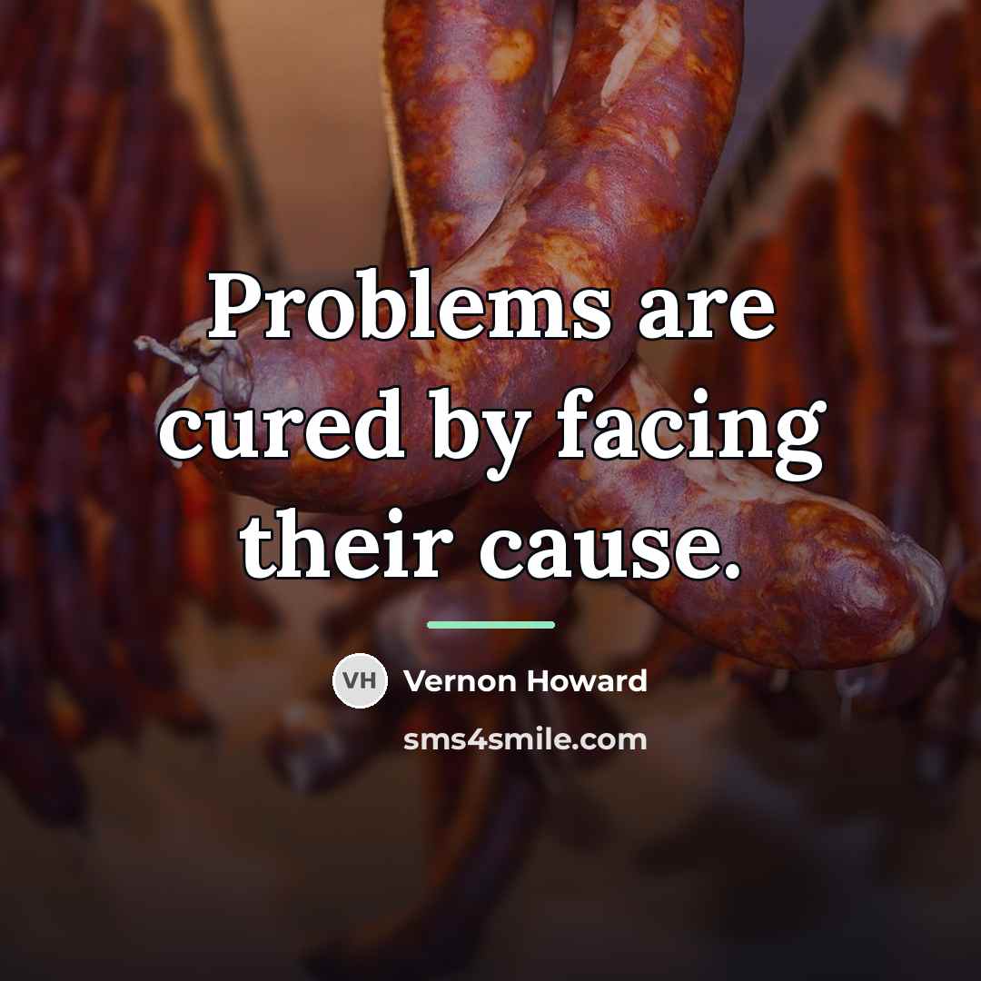 “Problems are cured by facing their cause.…” quote by Vernon Howard