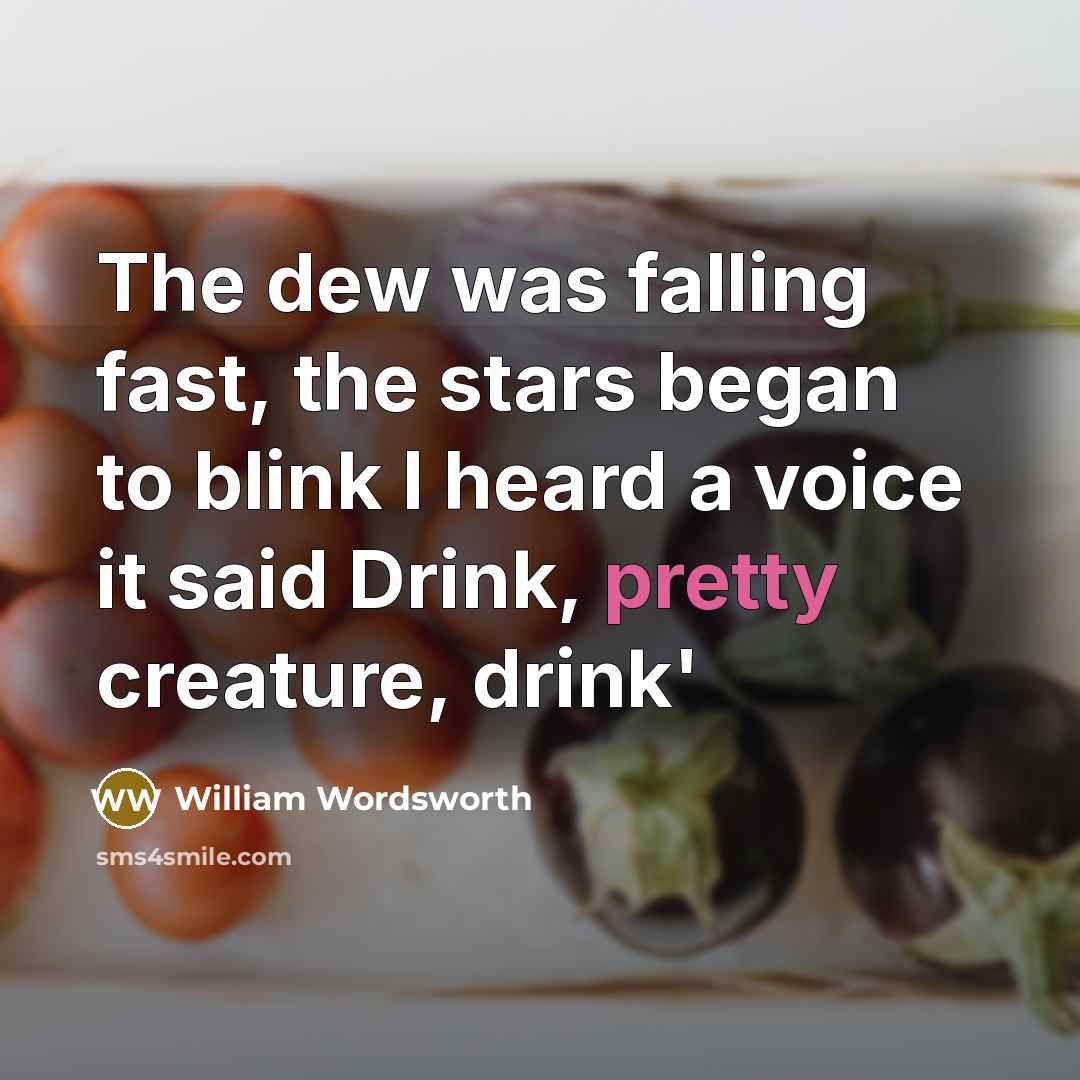 “The dew was falling fast, the stars began to blink…” quote by William Wordsworth