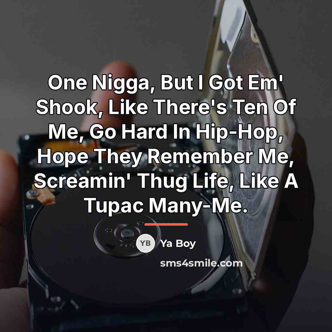“One Nigga, But I Got Em' Shook, Like There's Ten…” quote by Ya Boy