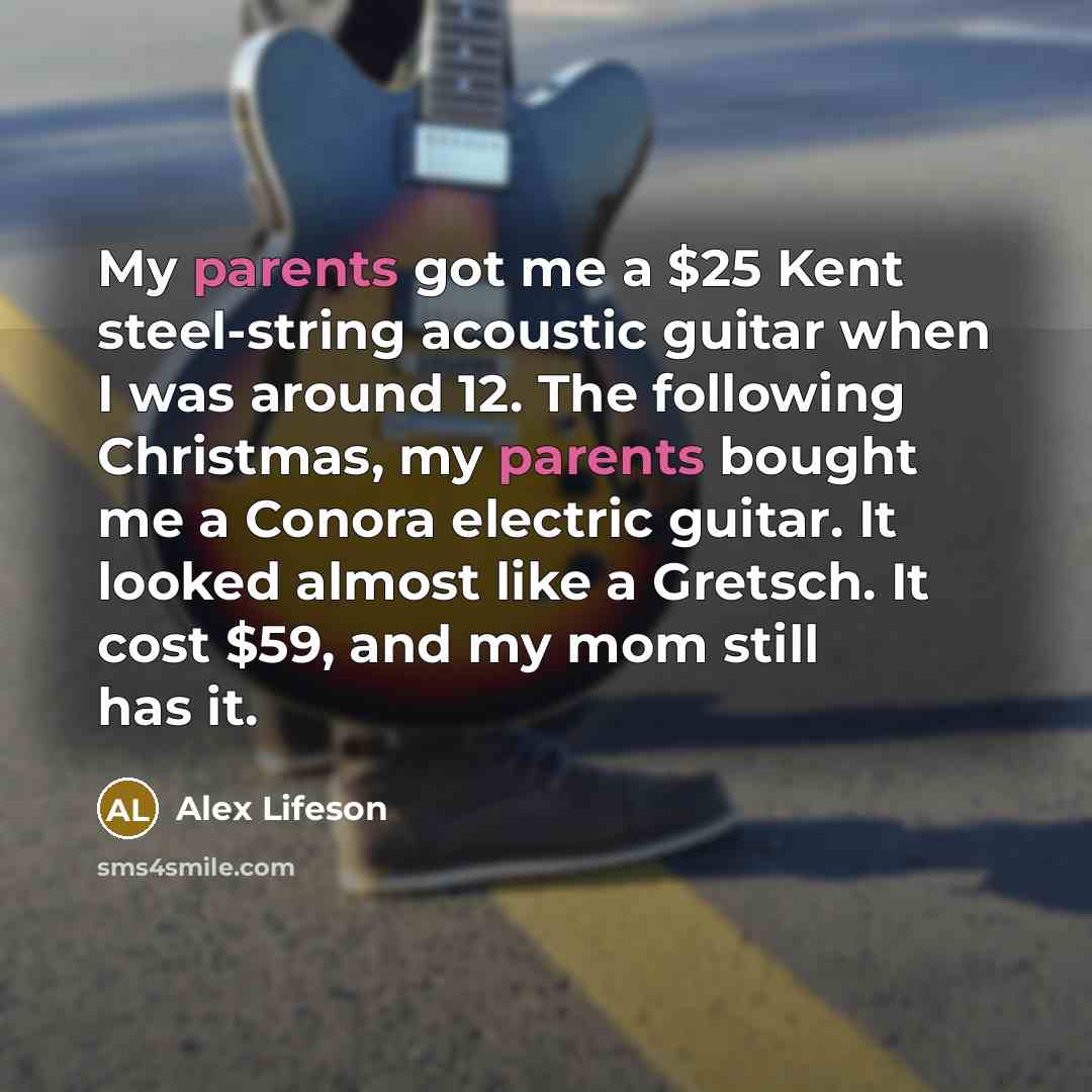 “My parents got me a $25 Kent steel-string acoustic guitar…” quote by Alex Lifeson