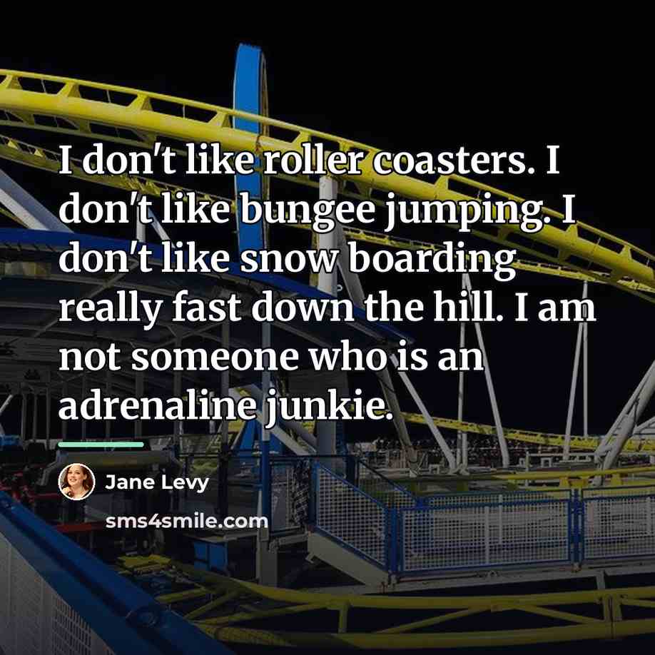 “I don't like roller coasters. I don't like bungee jumping.…” quote by Jane Levy