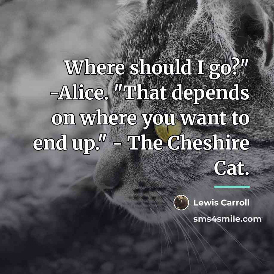 “Where should I go?" -Alice. "That depends on where you…” quote by Lewis Carroll