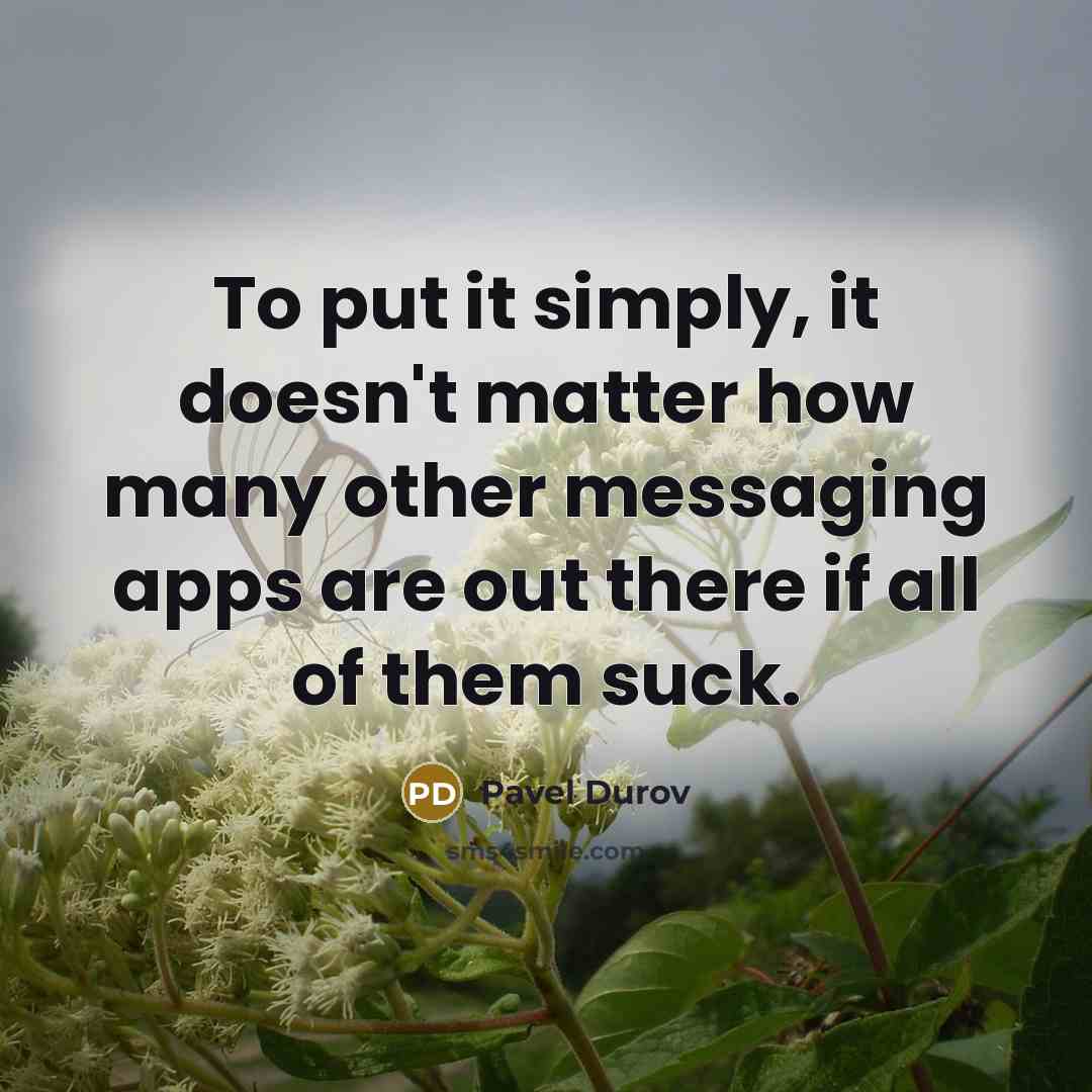 “To put it simply, it doesn't matter how many other…” quote by Pavel Durov