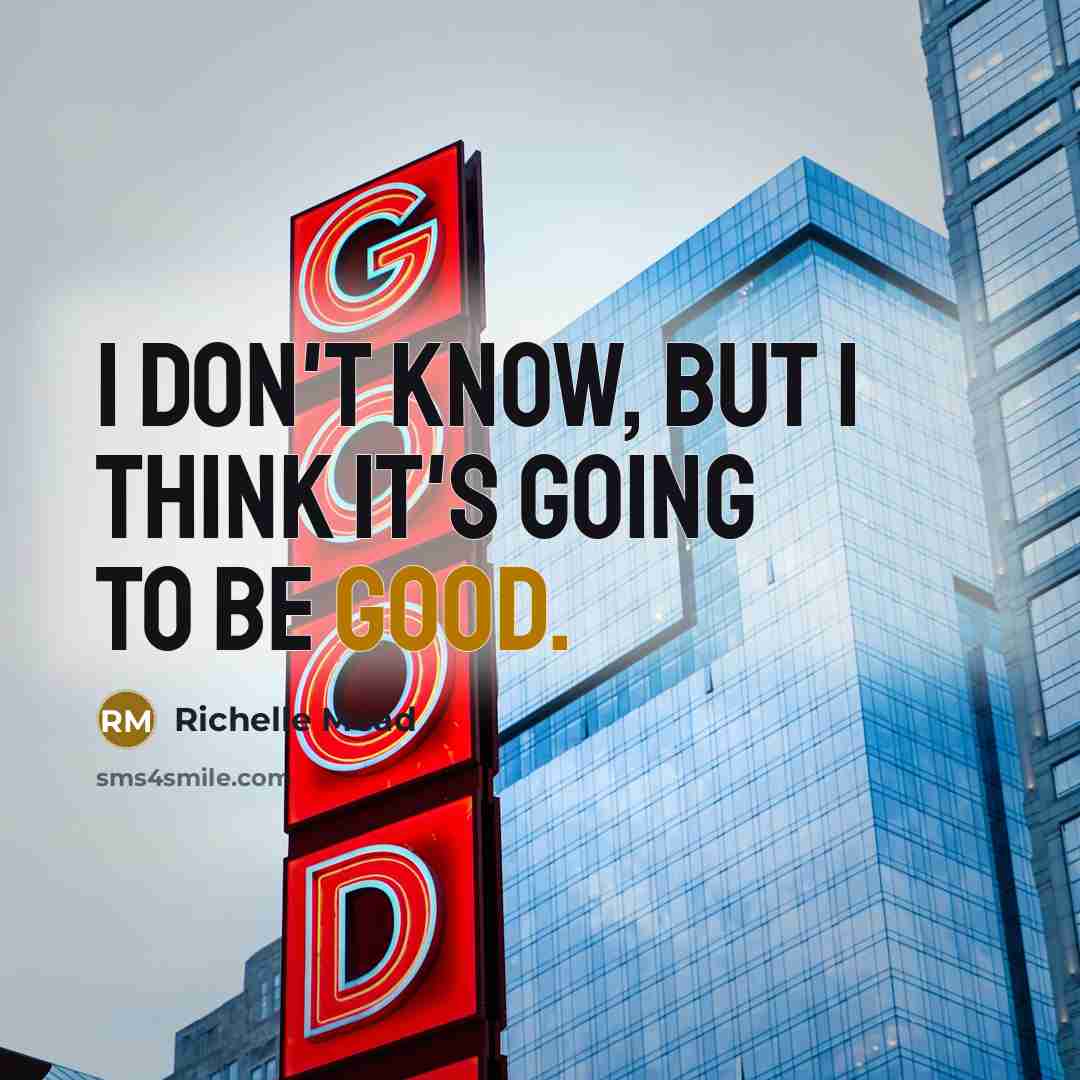 “I don't know, but I think it's going to be…” quote by Richelle Mead