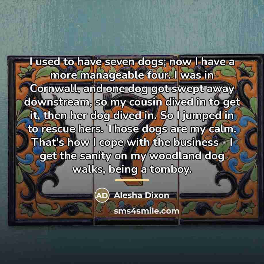“I used to have seven dogs; now I have a…” quote by Alesha Dixon