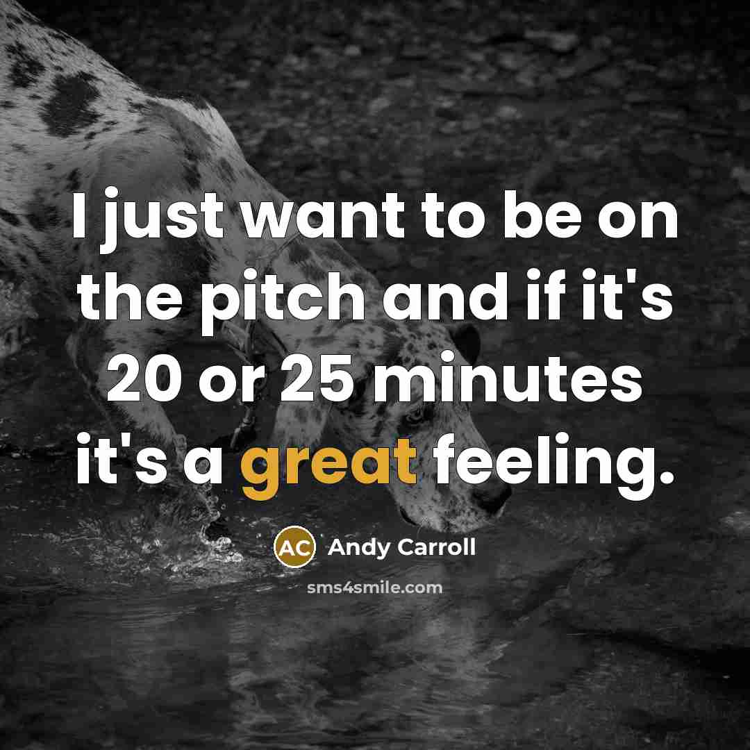 “I just want to be on the pitch and if…” quote by Andy Carroll