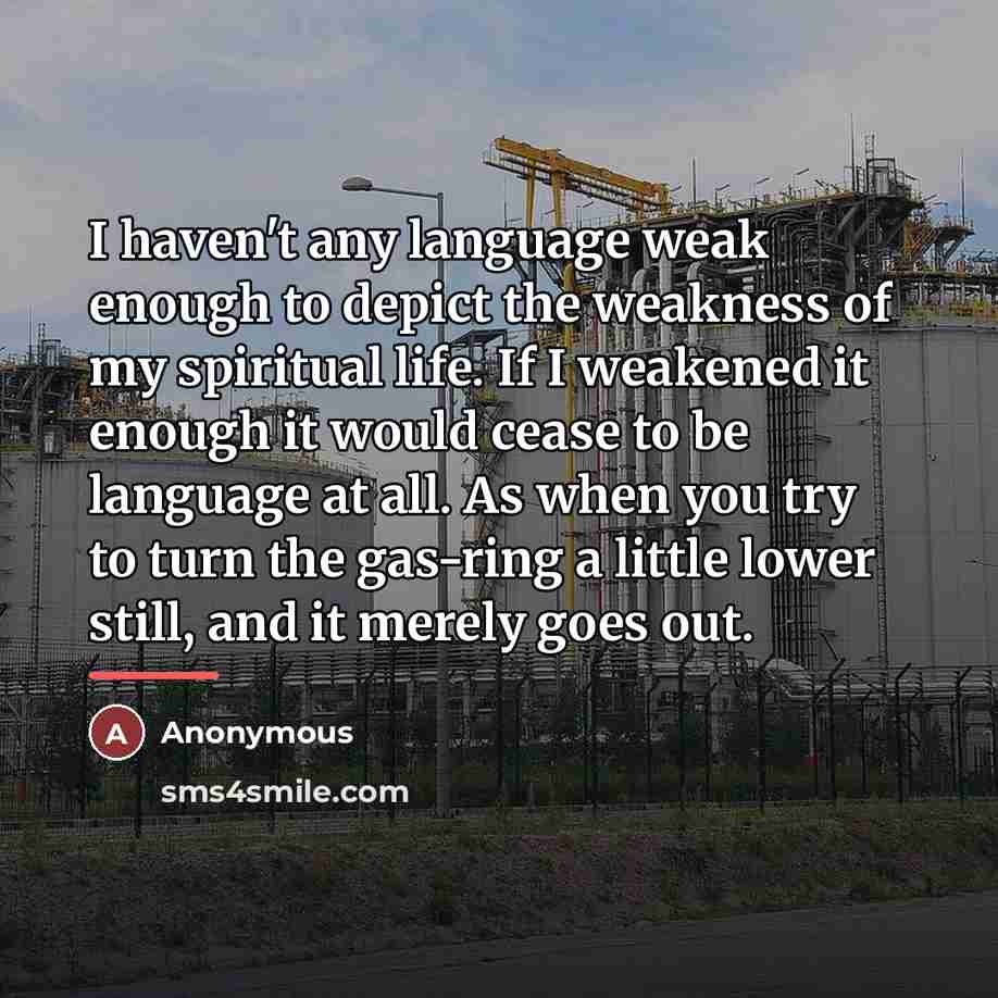 “I haven't any language weak enough to depict the weakness…” quote by Anonymous
