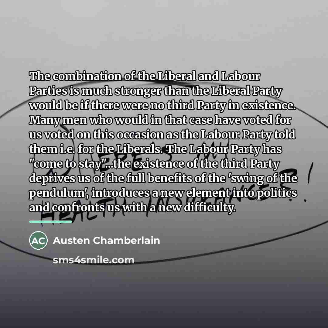 “The combination of the Liberal and Labour Parties is much…” quote by Austen Chamberlain