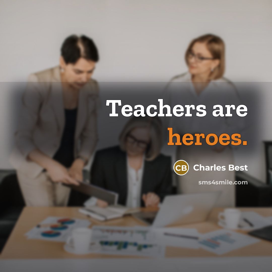 “Teachers are heroes.” quote by Charles Best