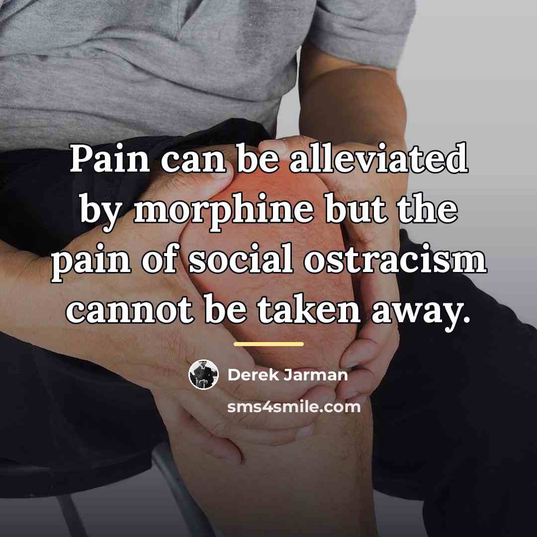 “Pain can be alleviated by morphine but the pain of…” quote by Derek Jarman