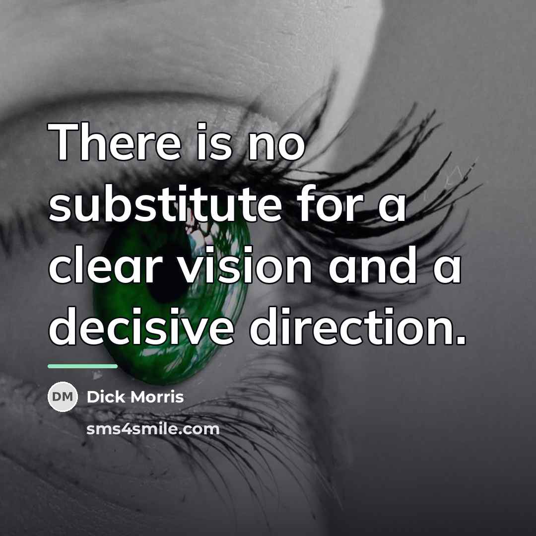 “There is no substitute for a clear vision and a…” quote by Dick Morris