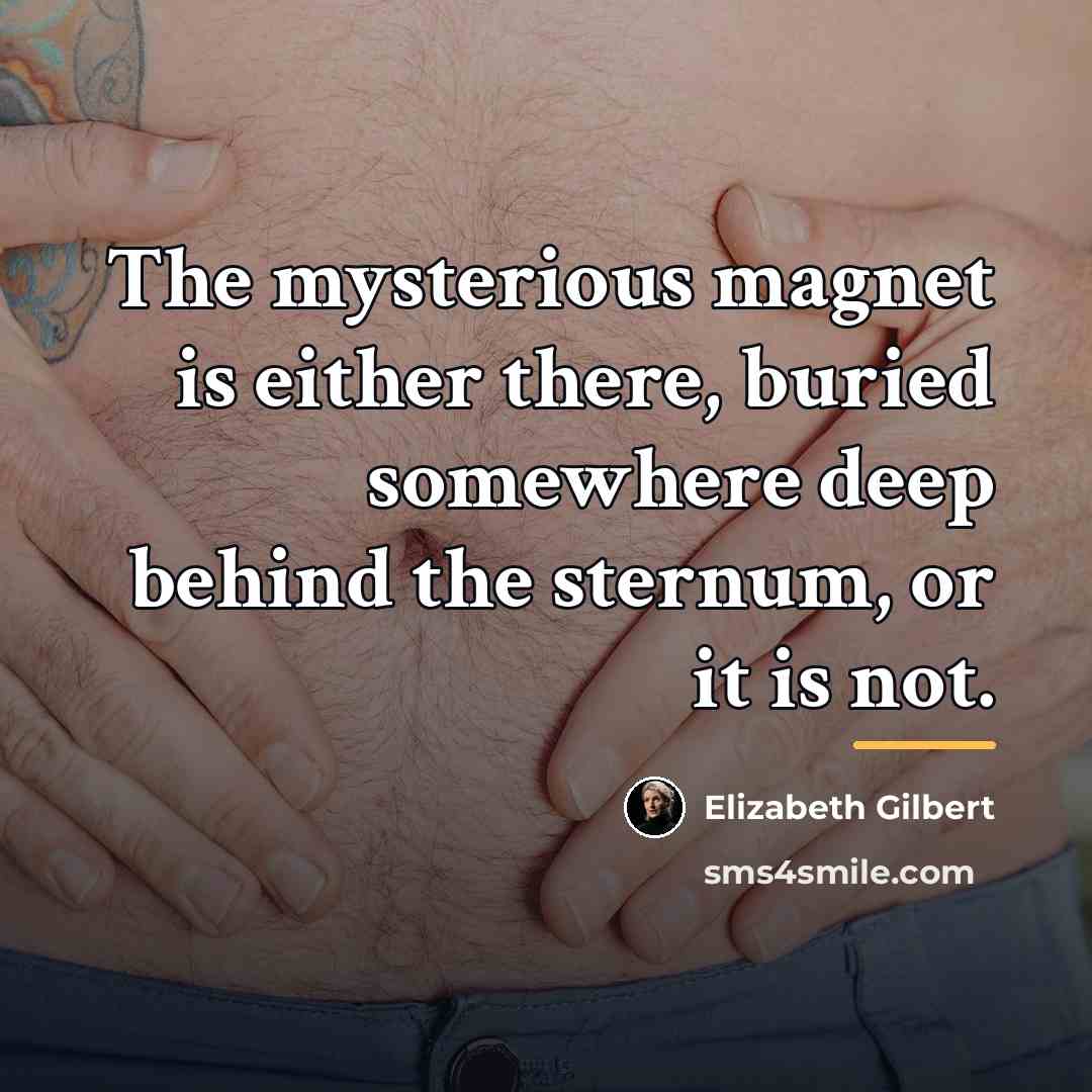 “The mysterious magnet is either there, buried somewhere deep behind…” quote by Elizabeth Gilbert