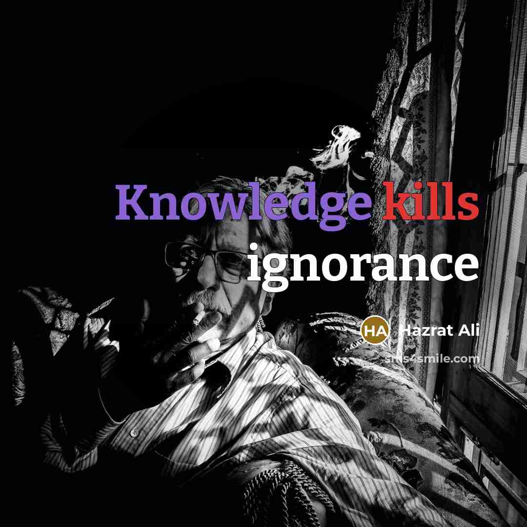 “Knowledge kills ignorance” quote by Hazrat Ali