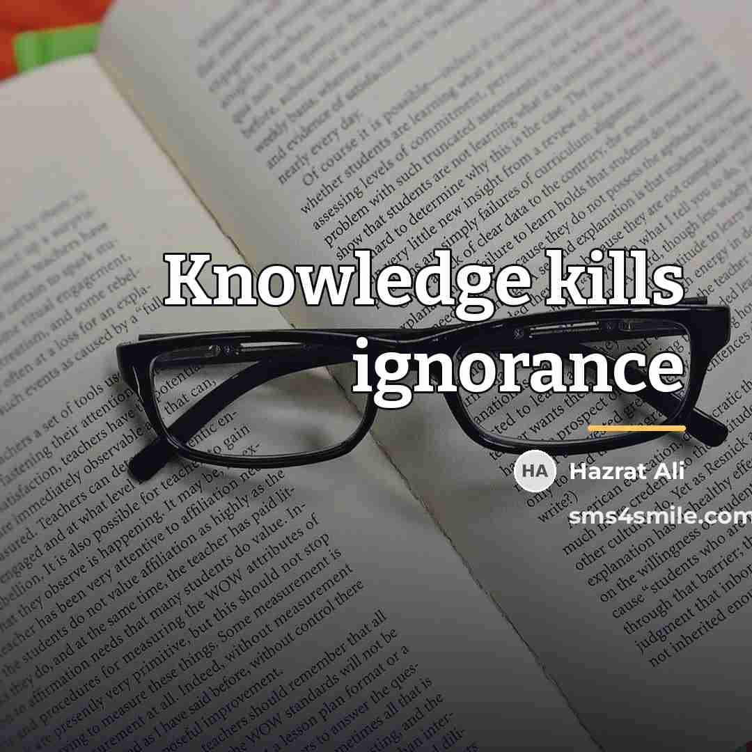 “Knowledge kills ignorance…” quote by Hazrat Ali