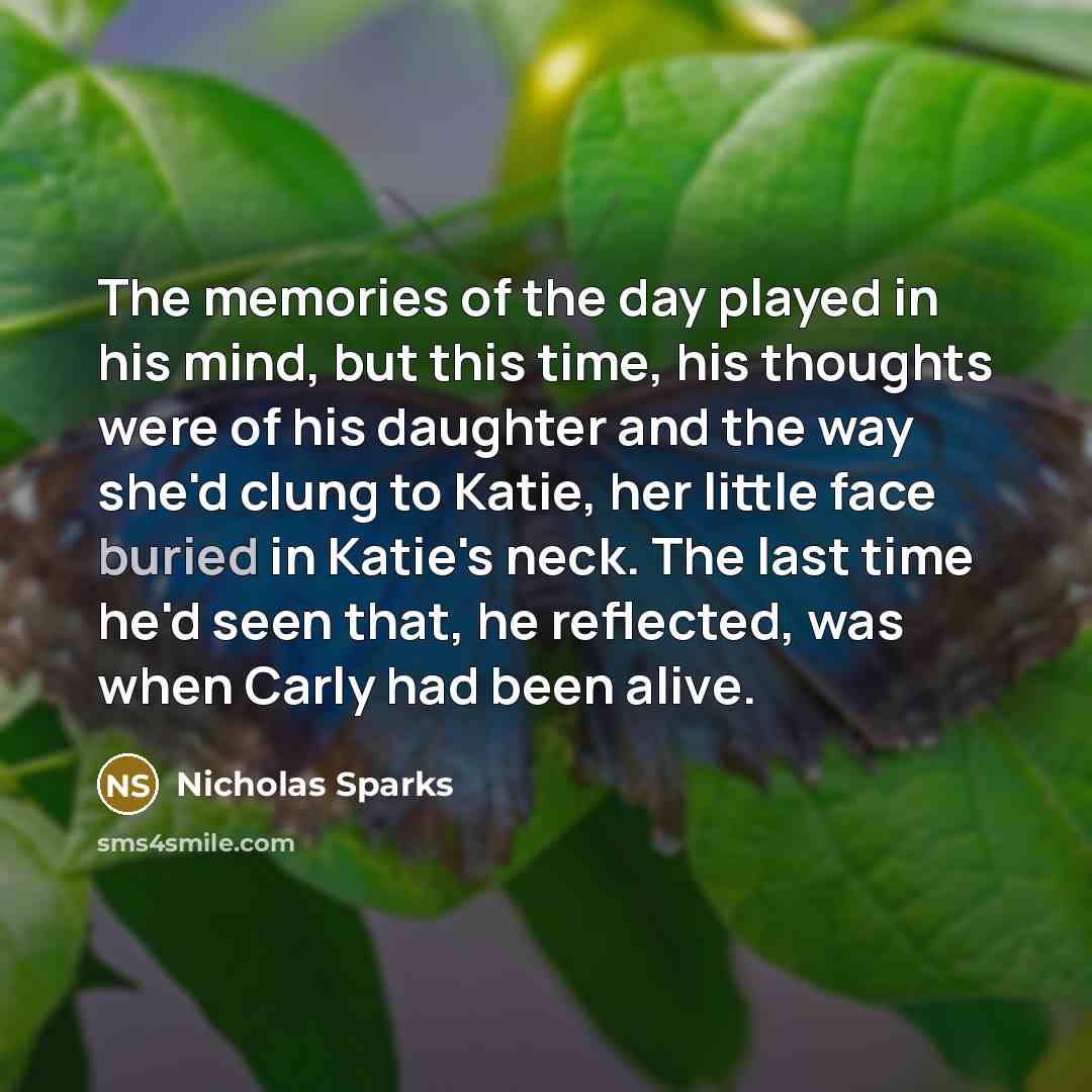 “The memories of the day played in his mind, but…” quote by Nicholas Sparks