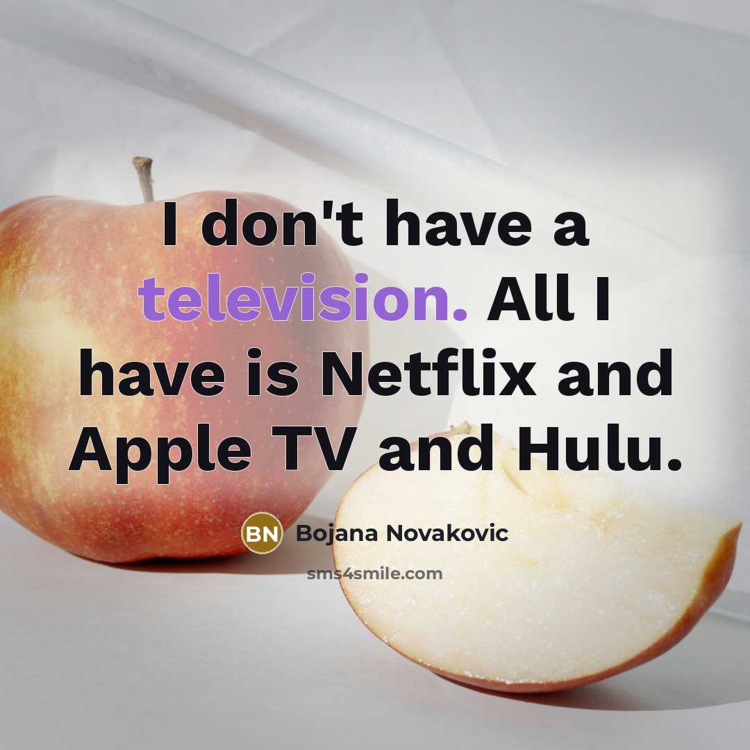 “I don't have a television. All I have is Netflix…” quote by Bojana Novakovic