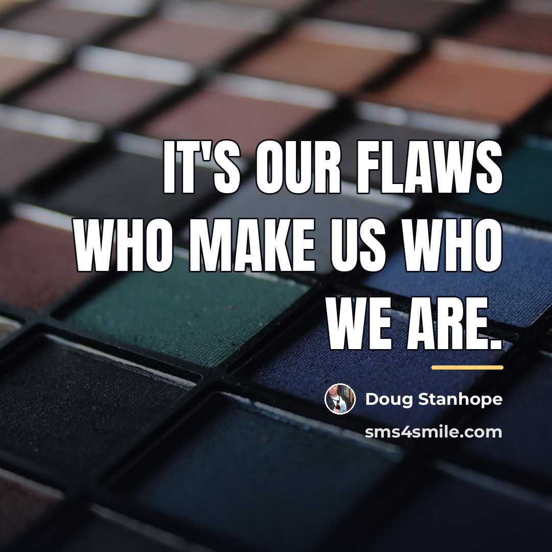 “It's our flaws who make us who we are.…” quote by Doug Stanhope