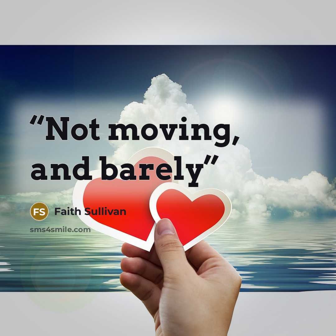 “Not moving, and barely” quote by Faith Sullivan