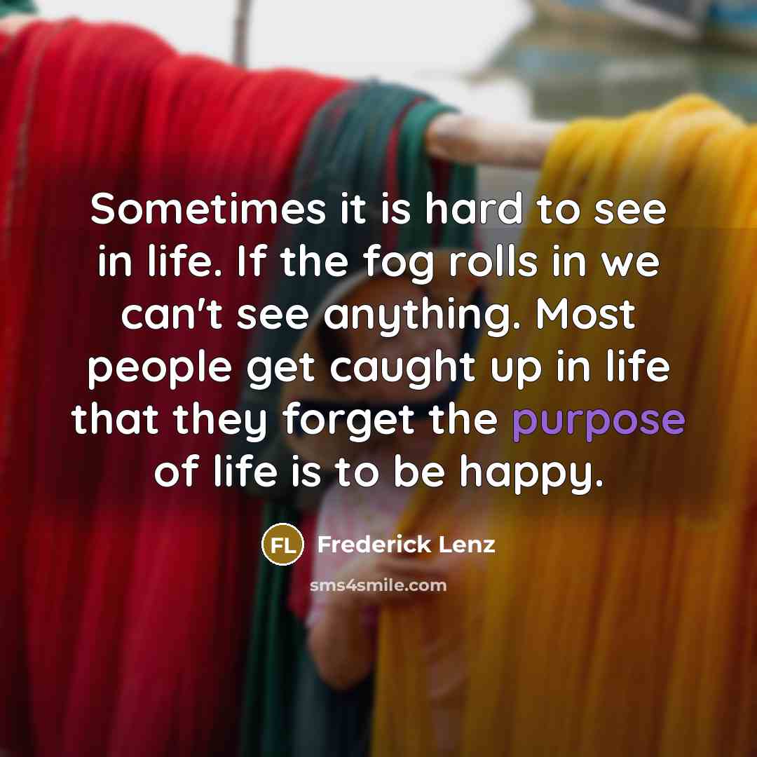 “Sometimes it is hard to see in life. If the…” quote by Frederick Lenz