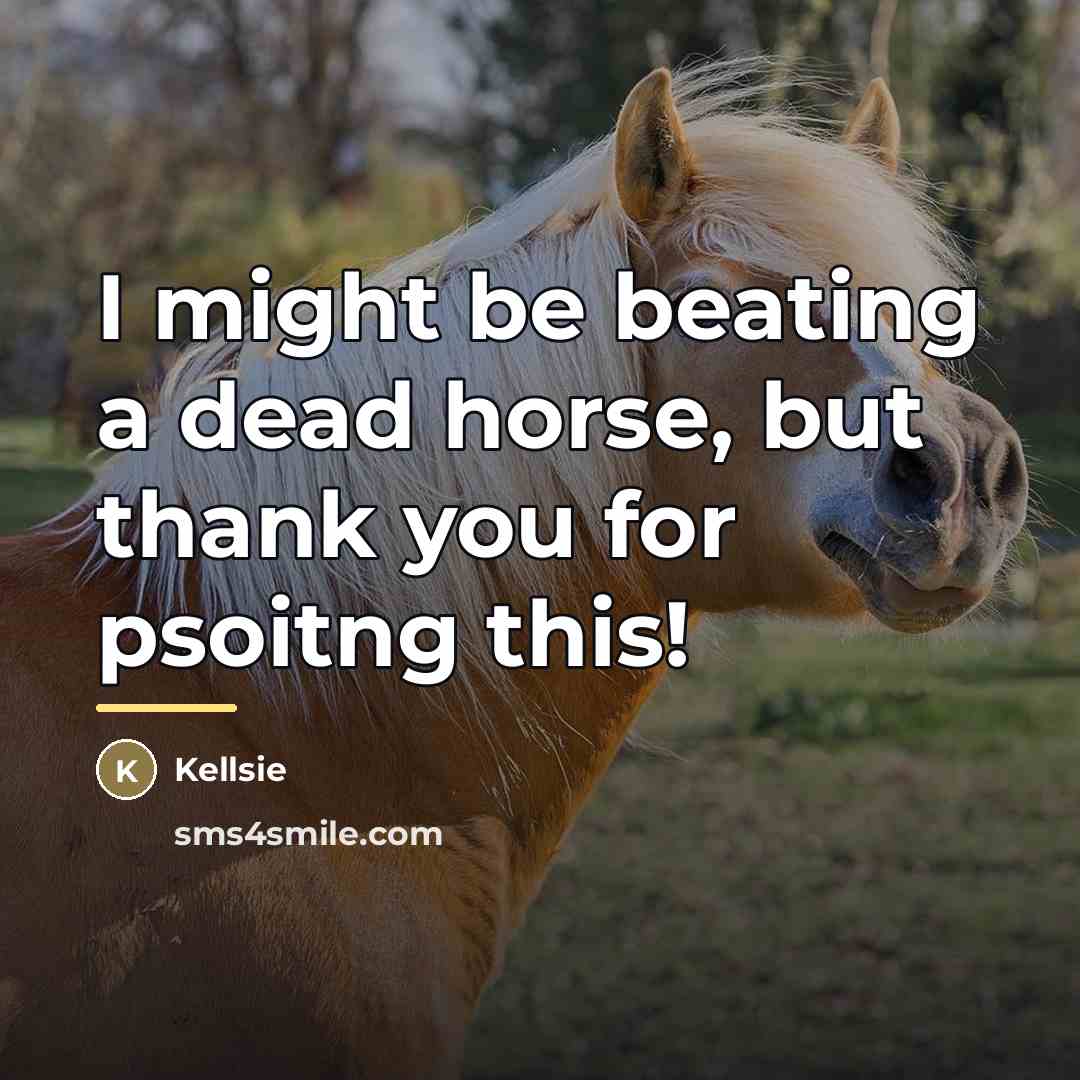 “I might be beating a dead horse, but thank you…” quote by Kellsie