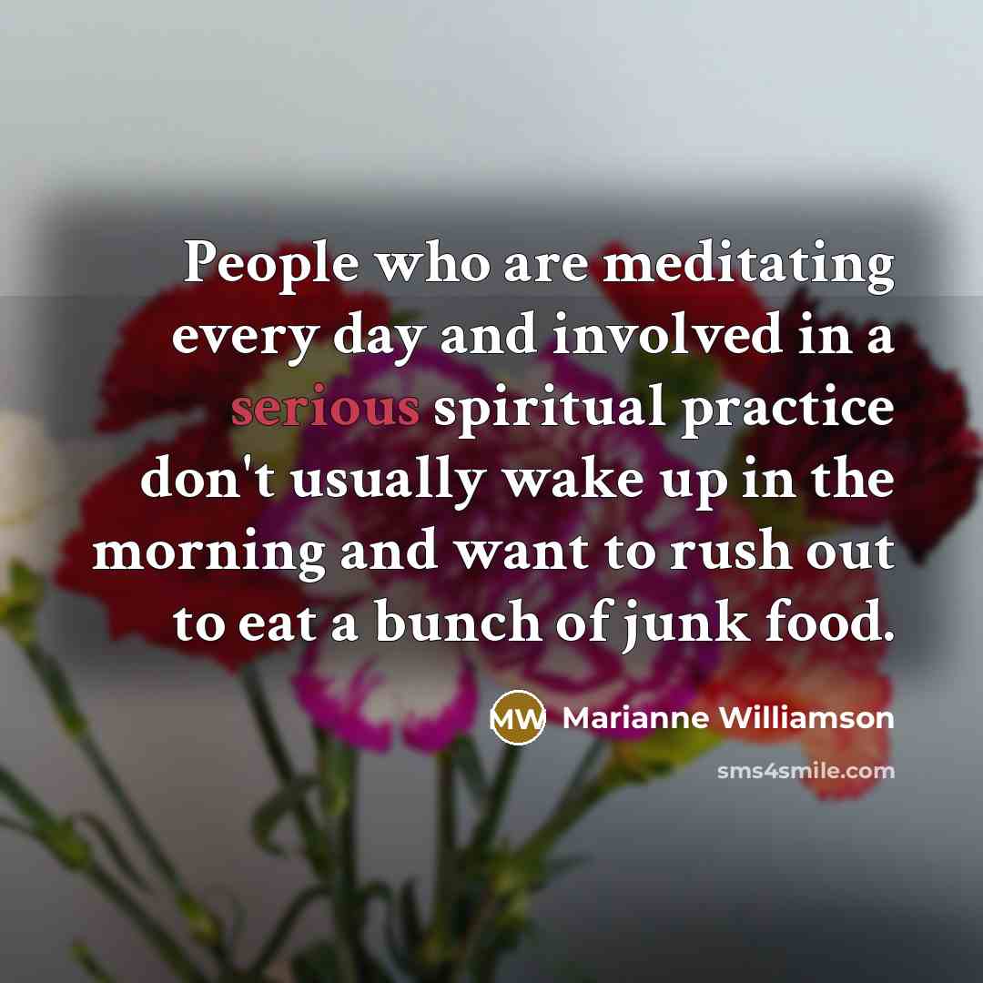 “People who are meditating every day and involved in a…” quote by Marianne Williamson