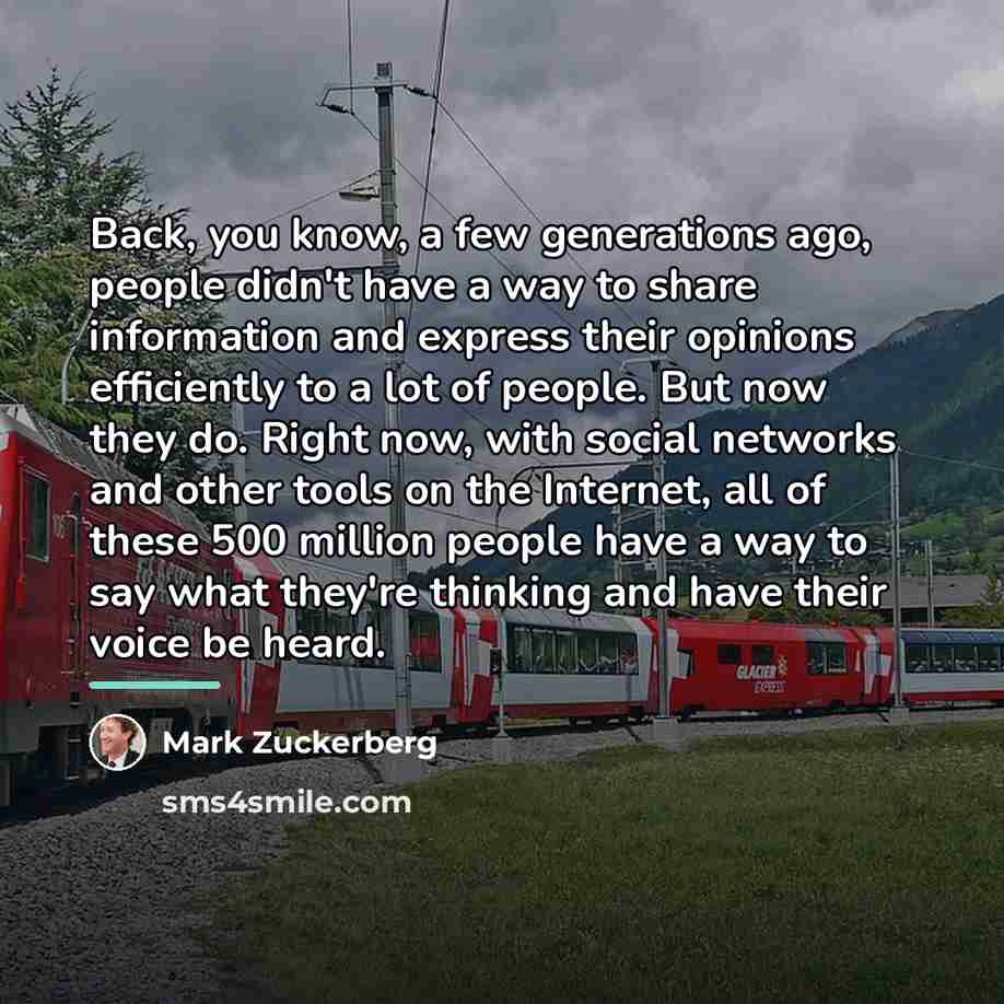 “Back, you know, a few generations ago, people didn't have…” quote by Mark Zuckerberg