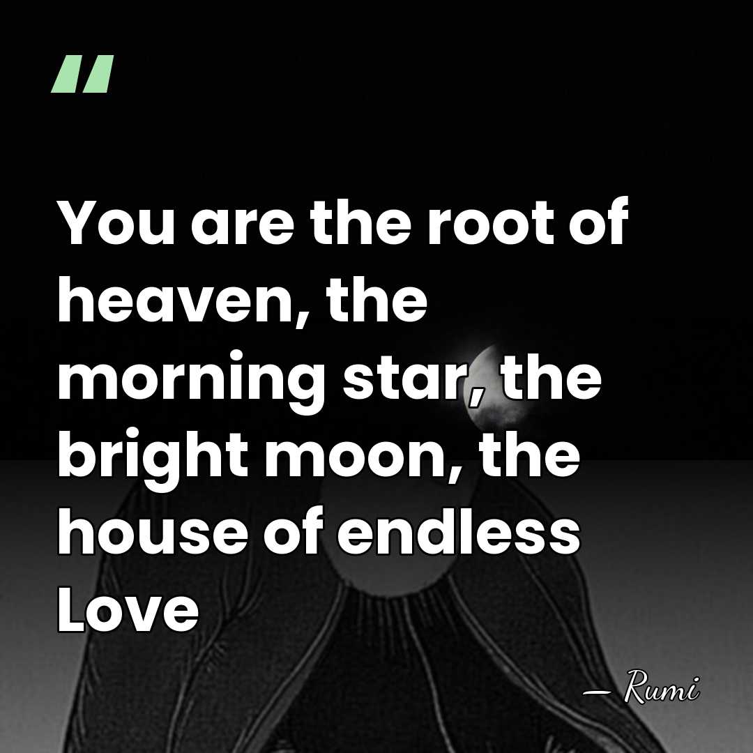 You are the root of heaven, the morning star, the bright moon,&hellip; - Rumi