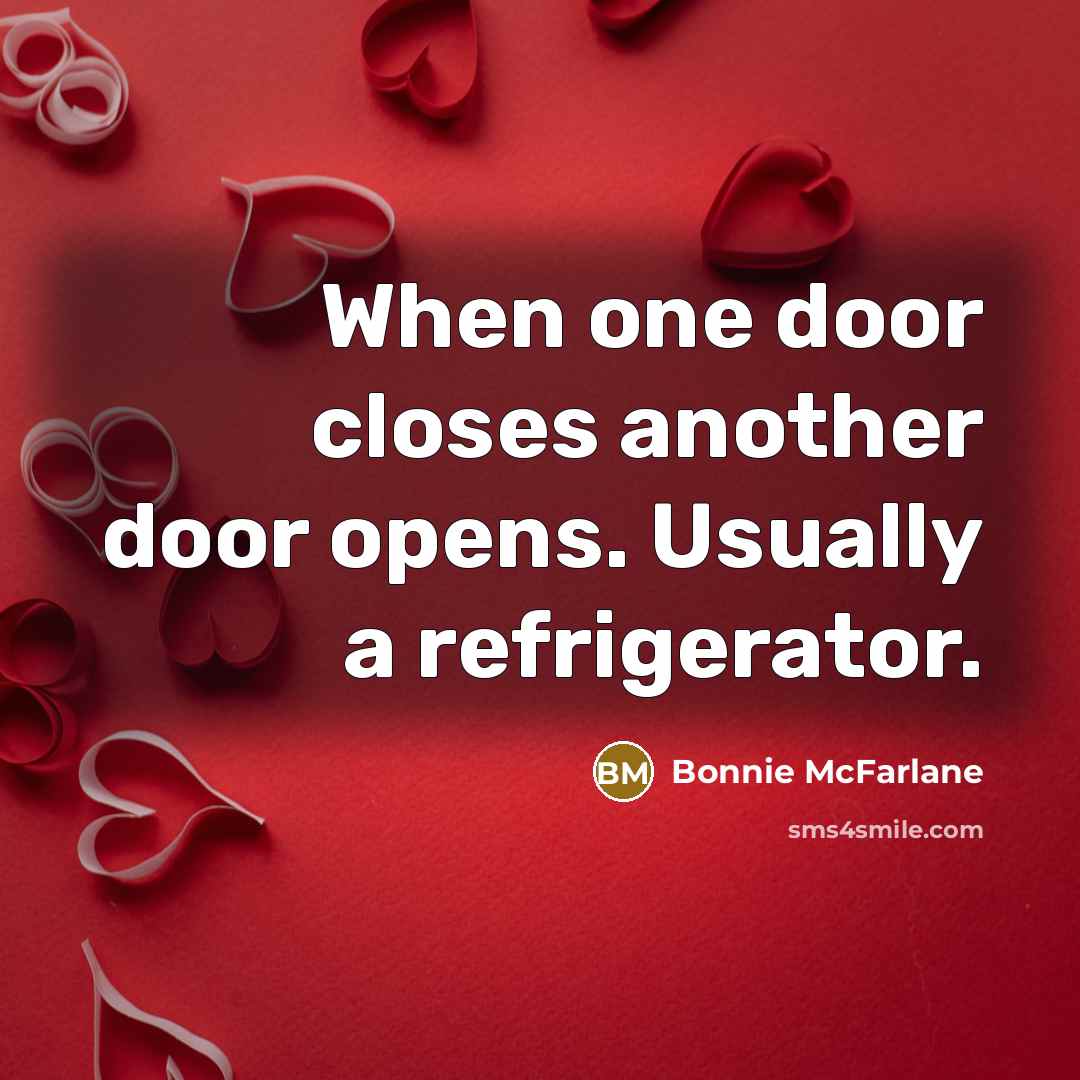 “When one door closes another door opens. Usually a refrigerator.…” quote by Bonnie McFarlane