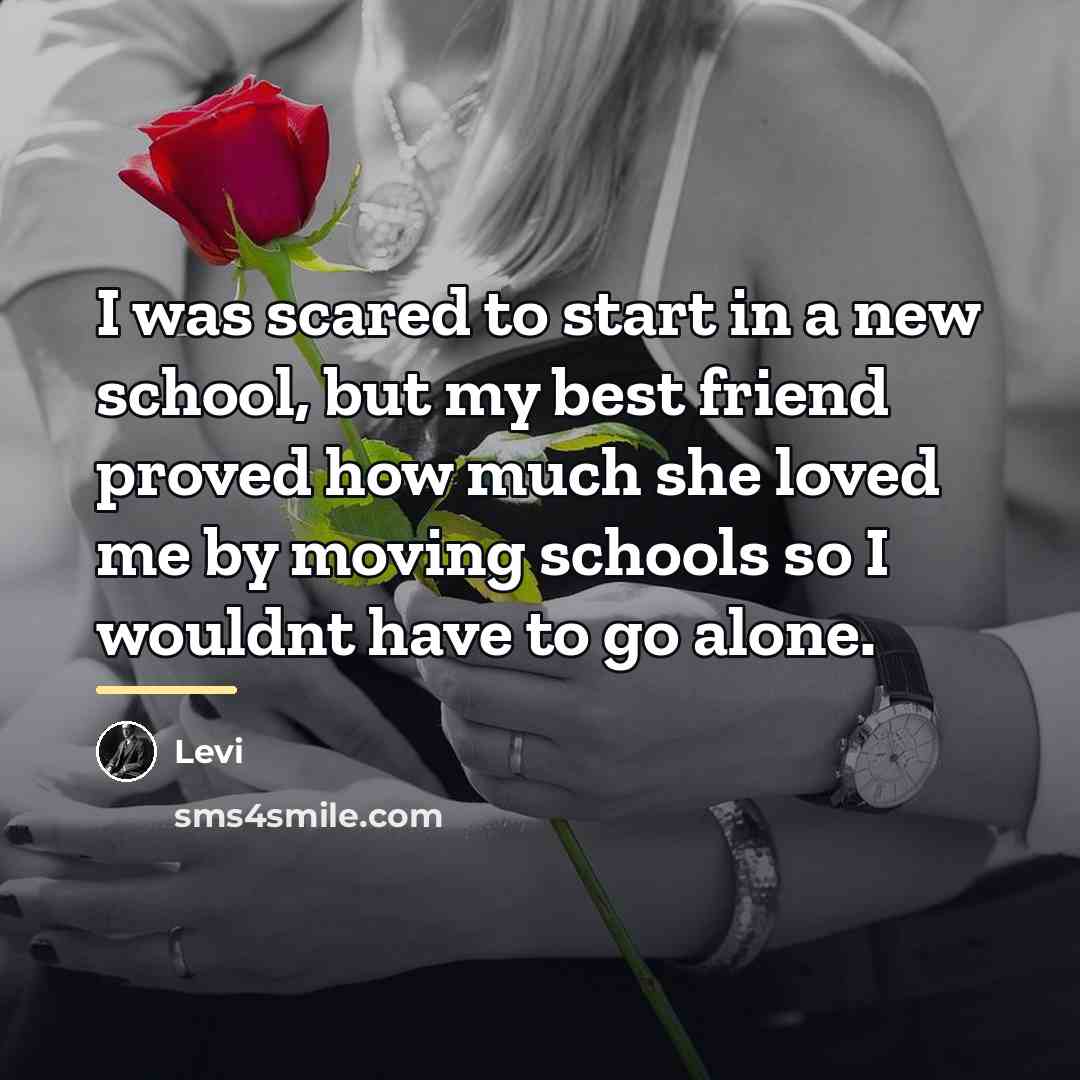“I was scared to start in a new school, but…” quote by Levi