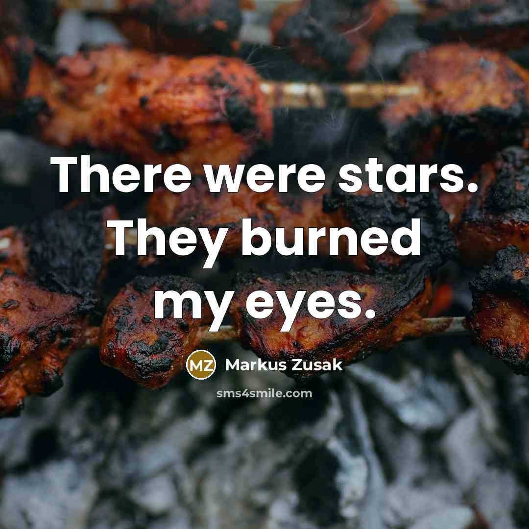 “There were stars. They burned my eyes.…” quote by Markus Zusak