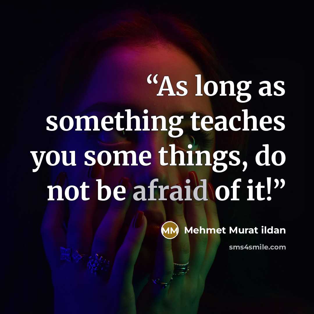 “As long as something teaches you some things, do not be afraid of it!” quote by Mehmet Murat ildan