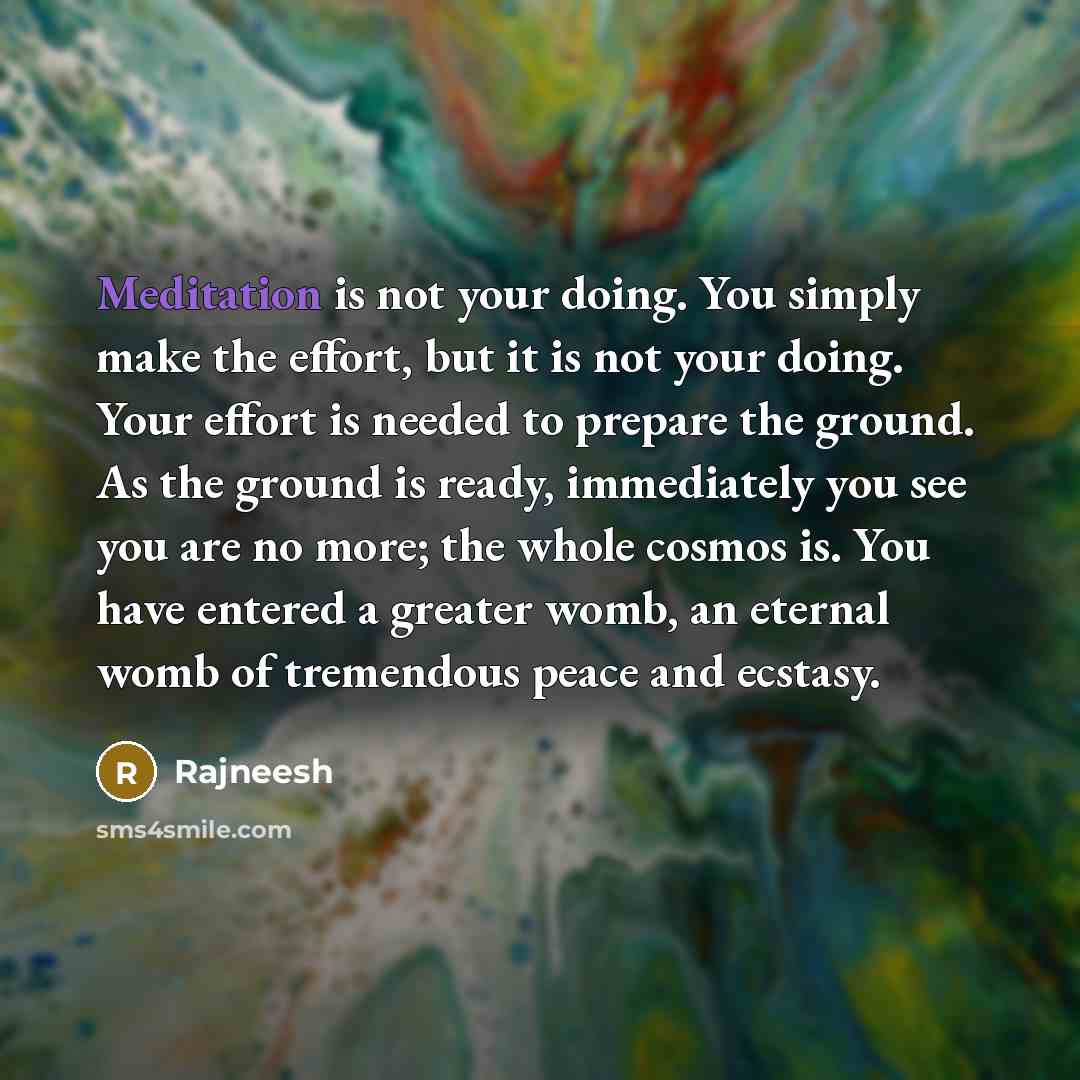 “Meditation is not your doing. You simply make the effort,…” quote by Rajneesh