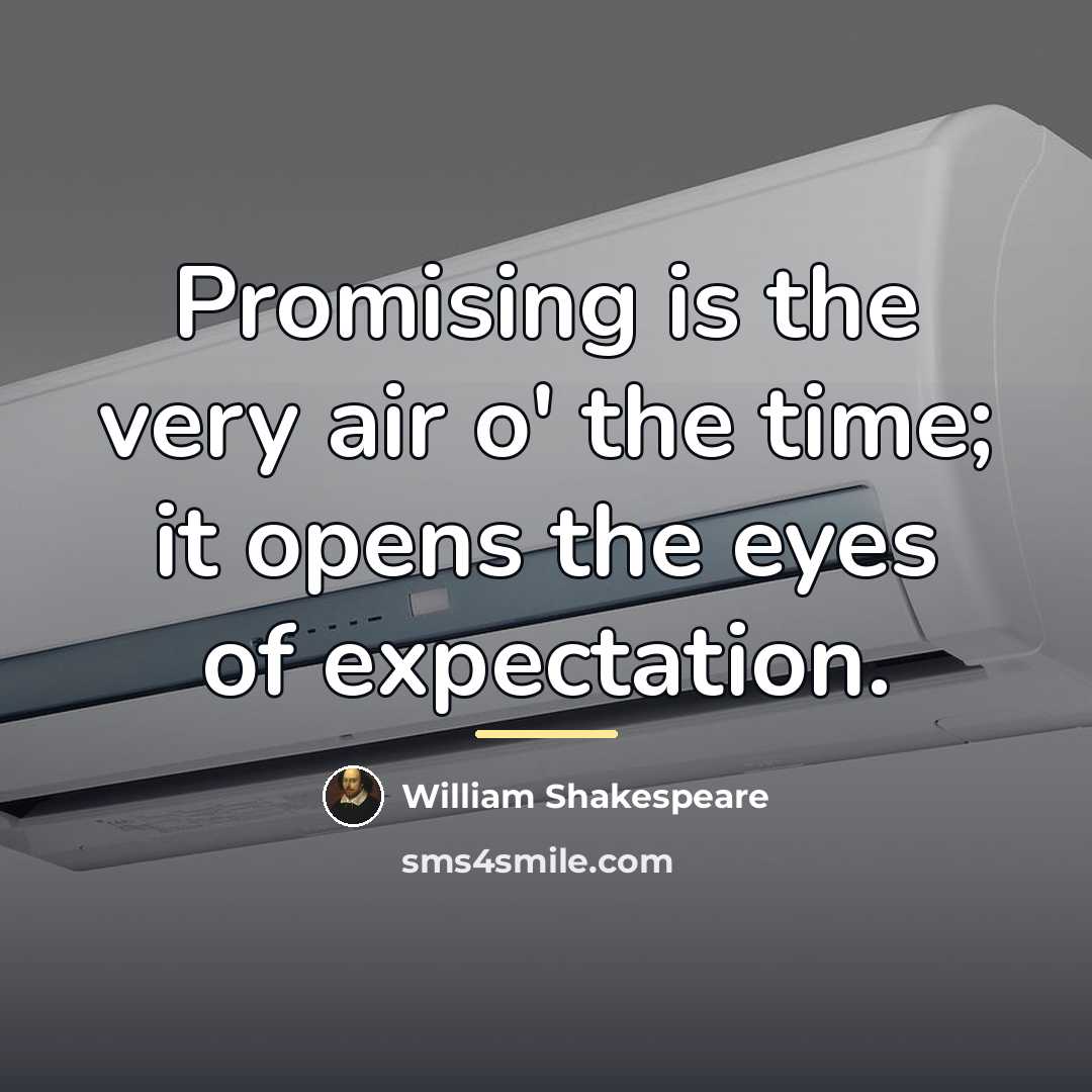 “Promising is the very air o' the time; it opens…” quote by William Shakespeare