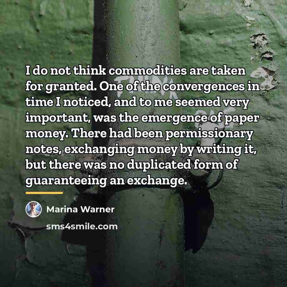 “I do not think commodities are taken for granted. One…” quote by Marina Warner