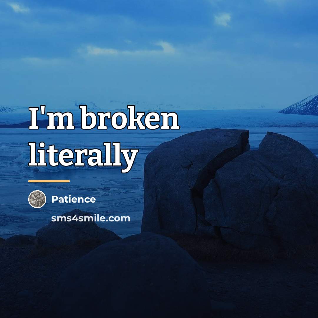 “I'm broken literally…” quote by Patience