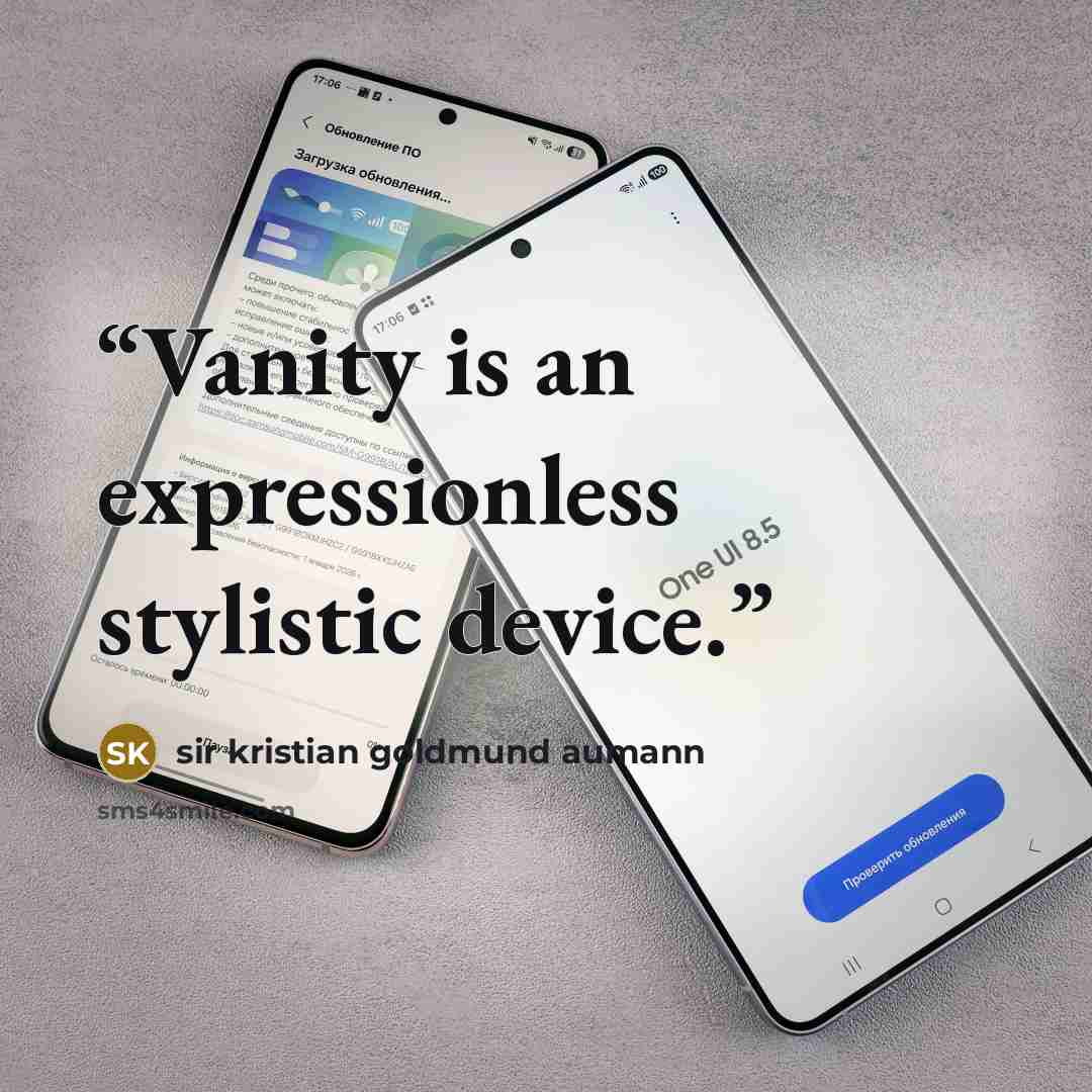 “Vanity is an expressionless stylistic device.” quote by sir kristian goldmund aumann