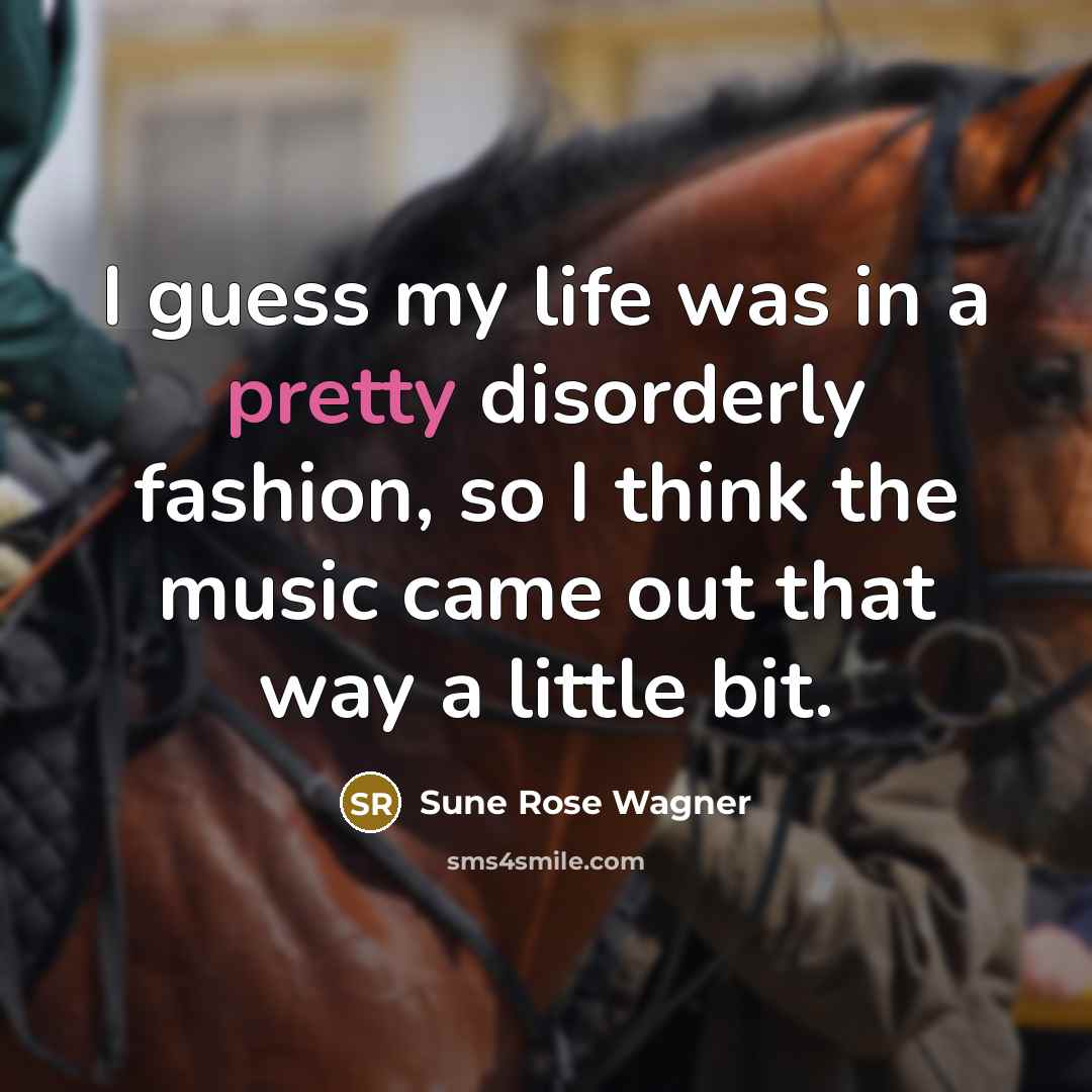 “I guess my life was in a pretty disorderly fashion,…” quote by Sune Rose Wagner