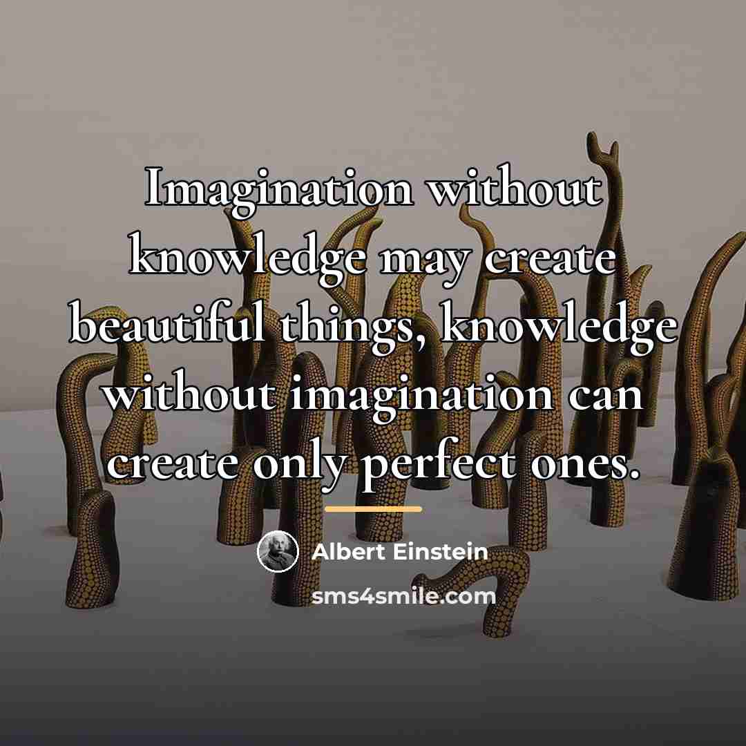 “Imagination without knowledge may create beautiful things, knowledge without imagination…” quote by Albert Einstein
