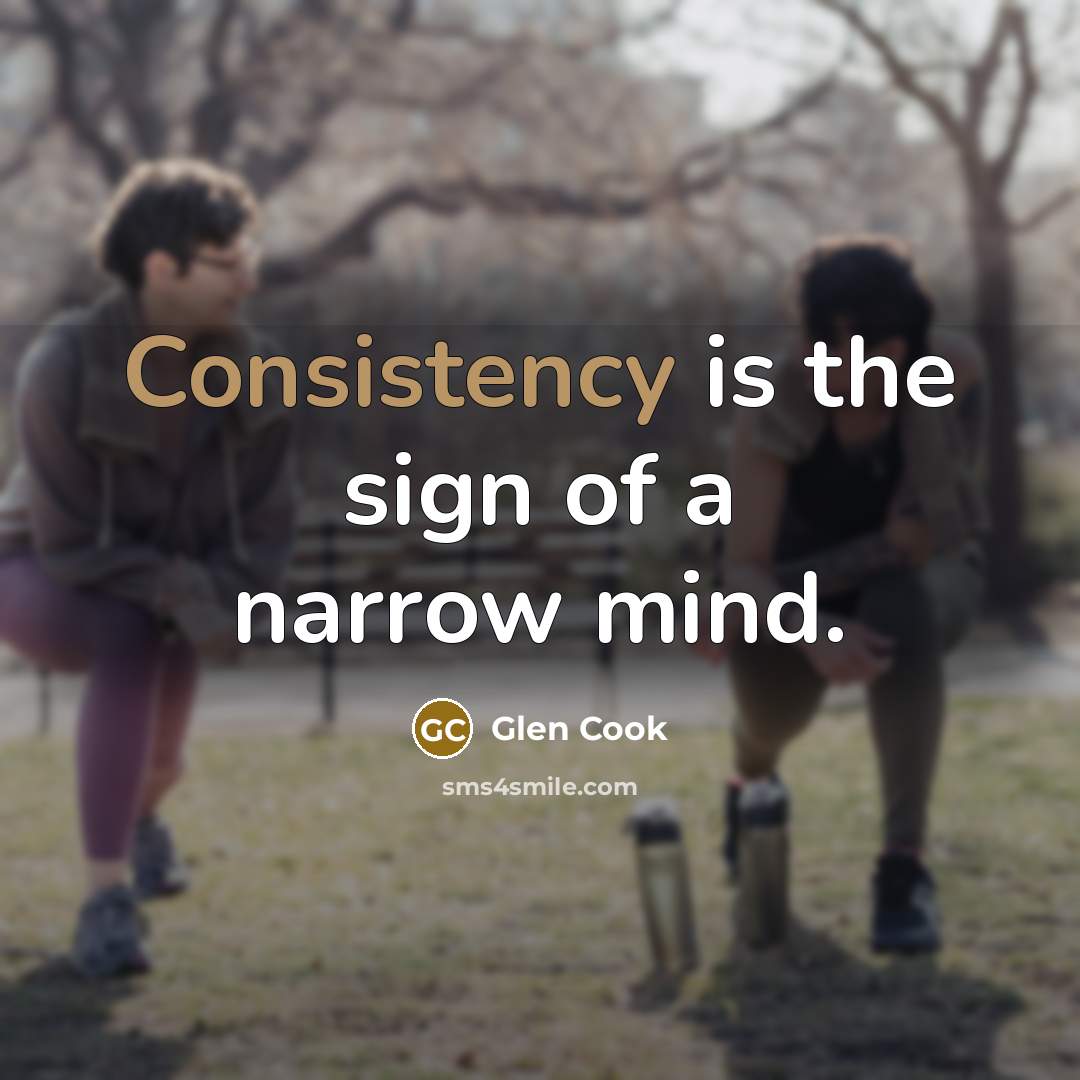 “Consistency is the sign of a narrow mind.…” quote by Glen Cook