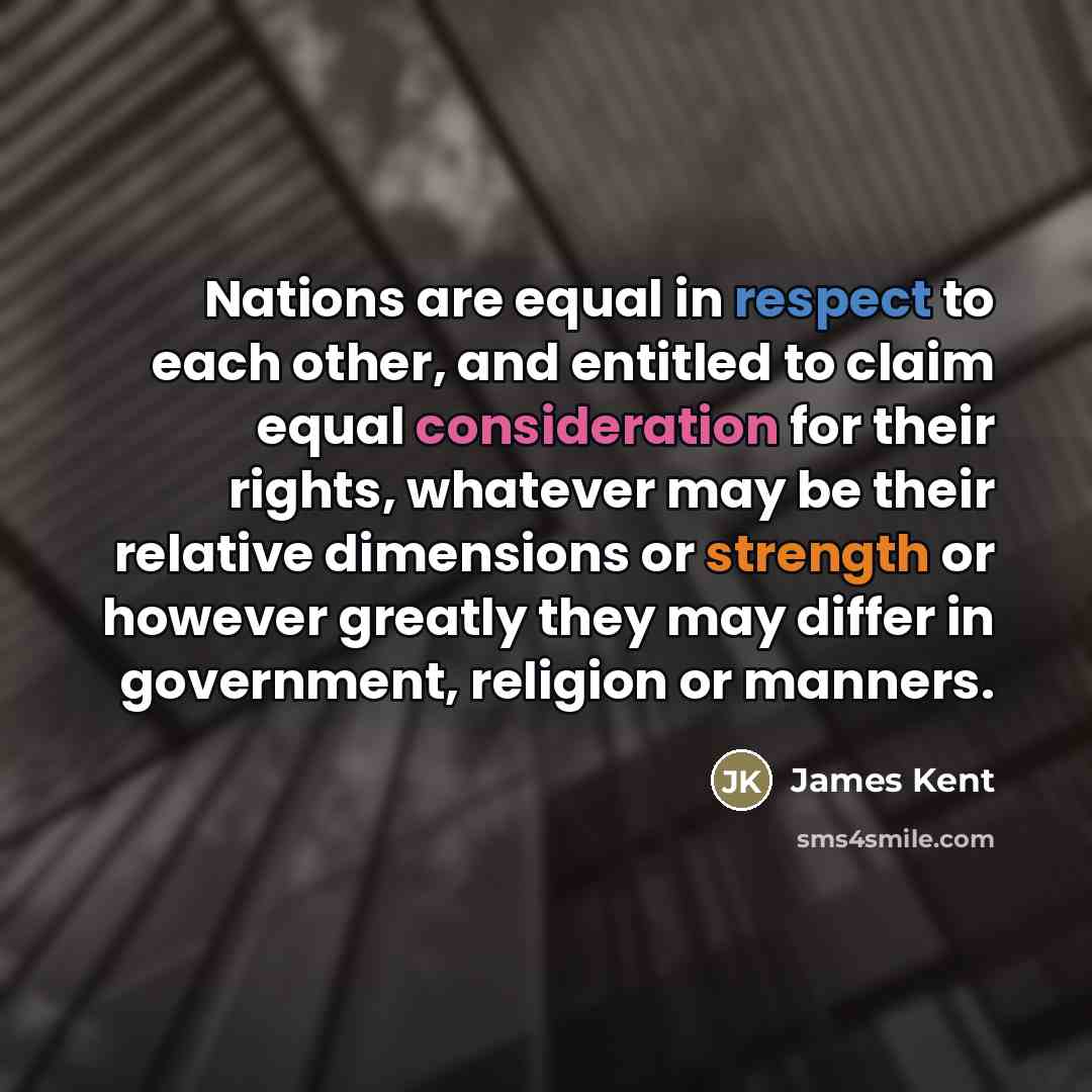 “Nations are equal in respect to each other, and entitled…” quote by James Kent