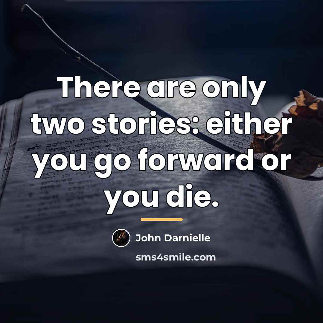 “There are only two stories: either you go forward or…” quote by John Darnielle
