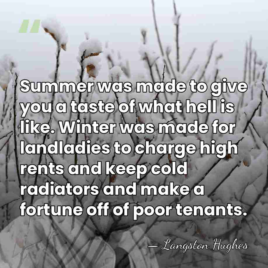 Summer was made to give you a taste of what hell is&hellip; - Langston Hughes