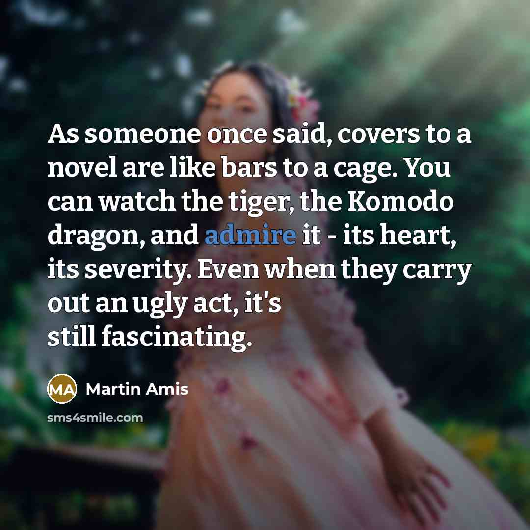 “As someone once said, covers to a novel are like…” quote by Martin Amis